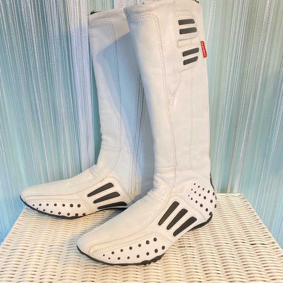 Women's Black and White XX By Mexx Motorcycle Boots NWOT Size 6 - Picture 4 of 17